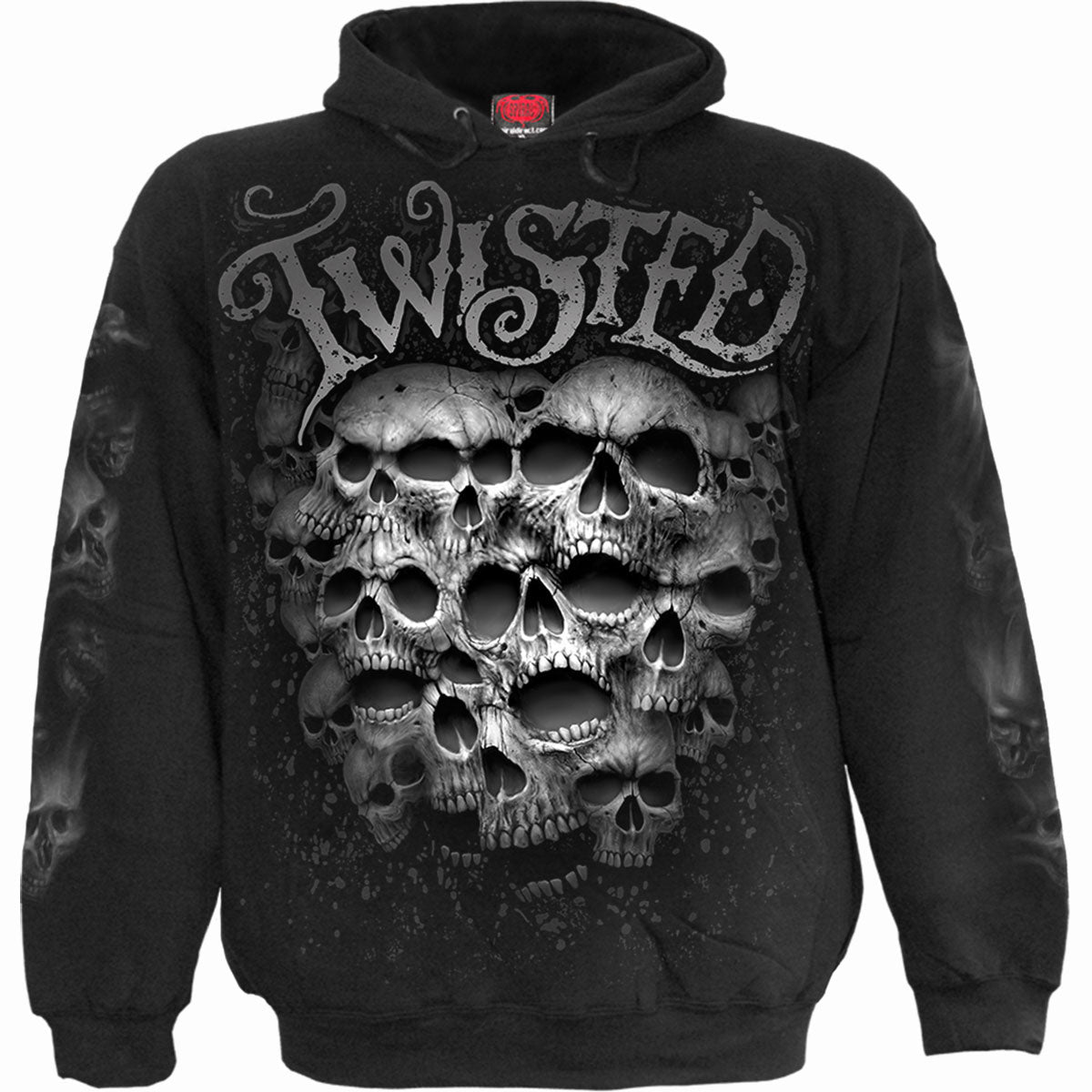 Spiral Pullover Hoodie: Twisted Skulls