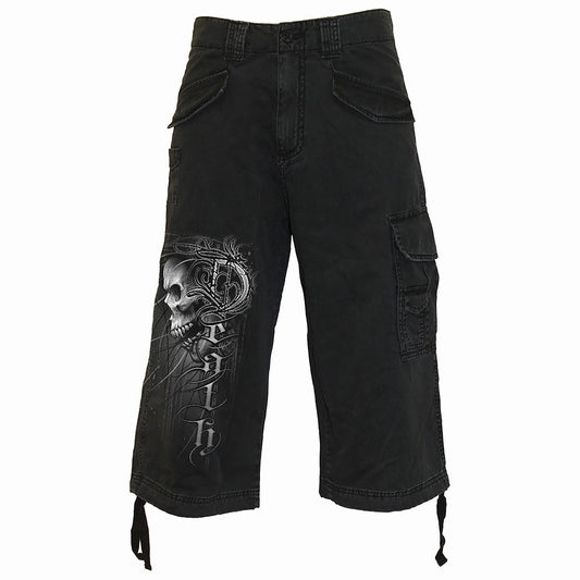 Spiral Vintage Long Cargo Shorts: Death Forever