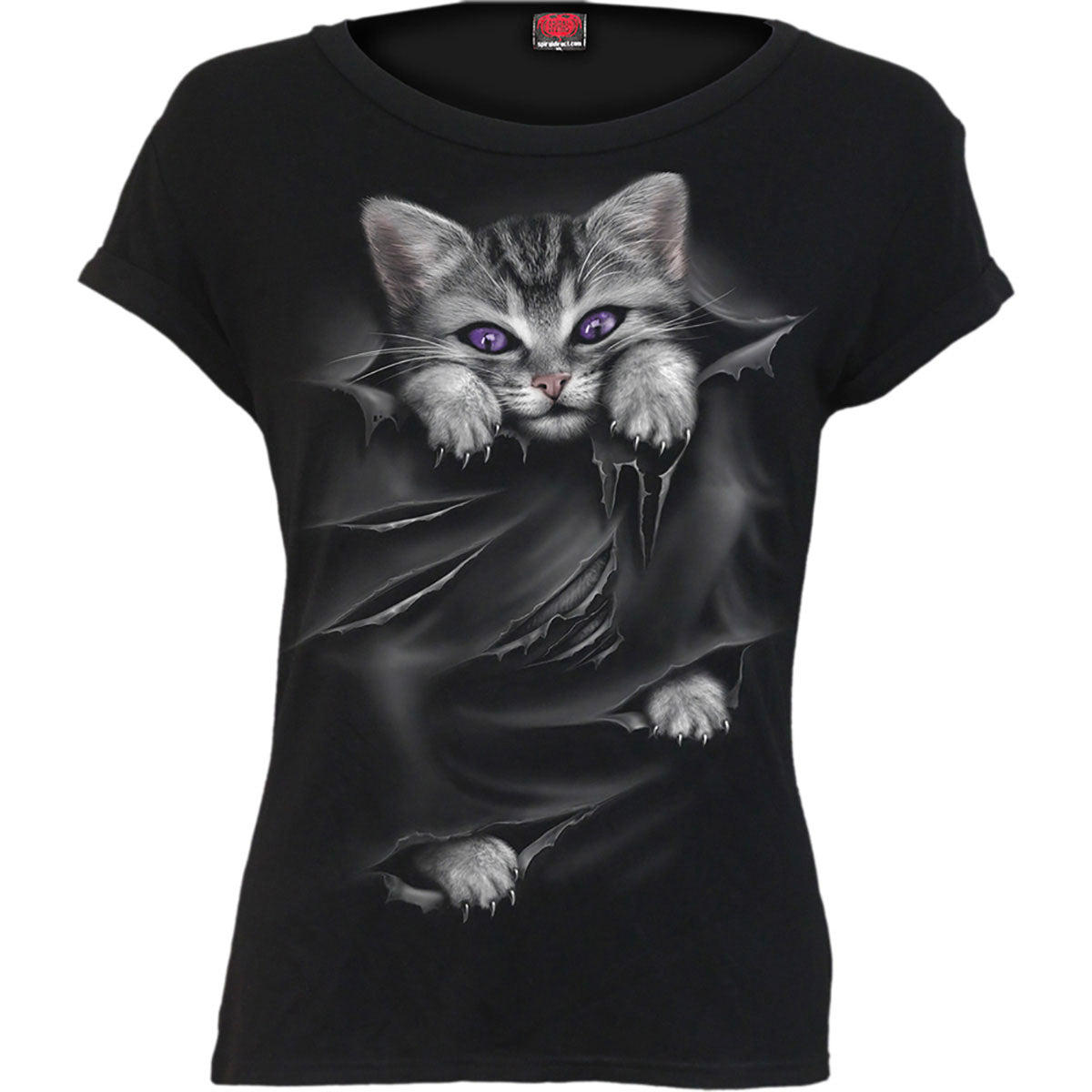 Spiral Ladies Boatneck Cap Sleeve T-Shirt: Bright Eyes