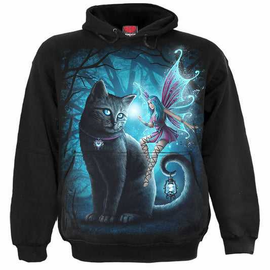 Spiral Pullover Hoodie: Cat and Fairy
