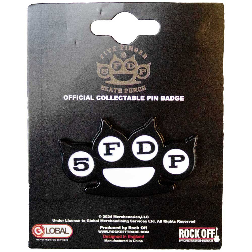 Five Finger Death Punch Badge: Knuckles B&W