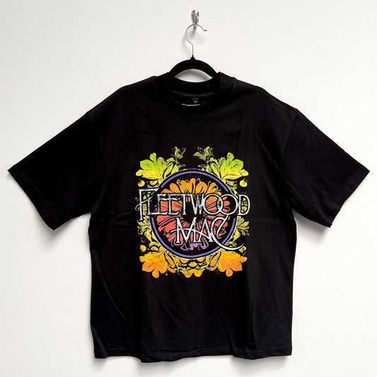 Fleetwood Mac Oversized Boxy T-Shirt: Circle Floral Logo