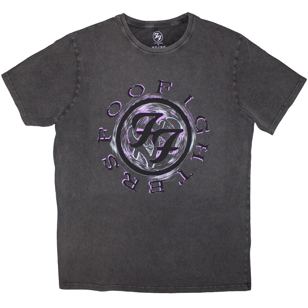 Foo Fighters Stone Wash T-Shirt: Wheel Logo Shadow
