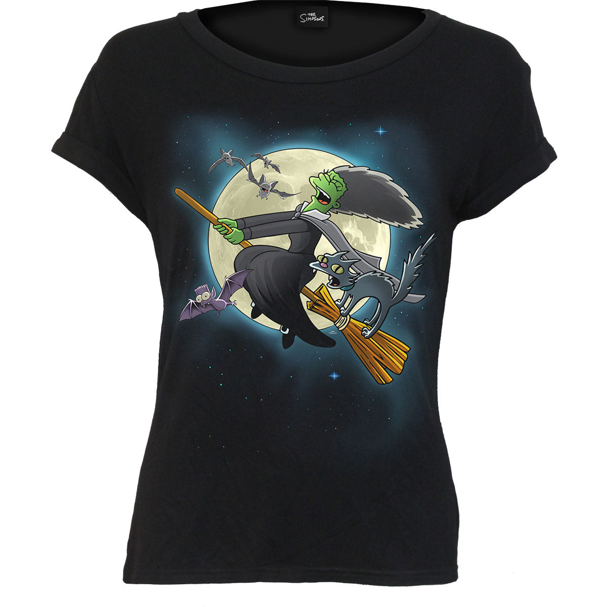 The Simpsons Ladies Boatneck Cap Sleeve T-Shirt: Marge Witch