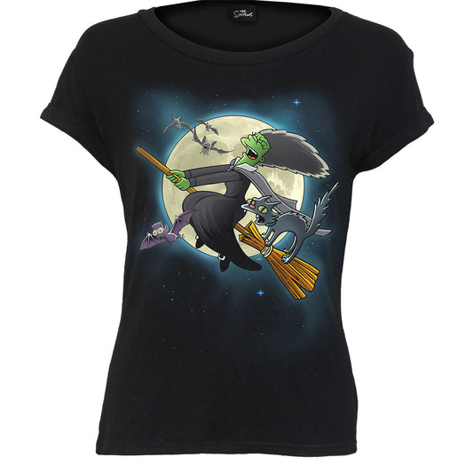 The Simpsons Ladies Boatneck Cap Sleeve T-Shirt: Marge Witch