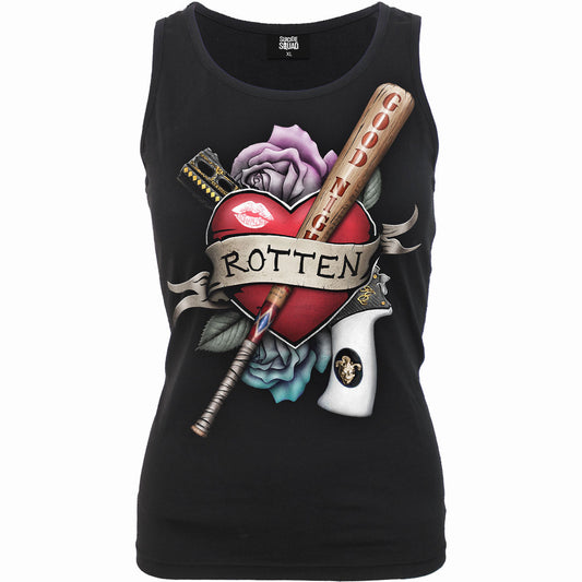 DC Comics Ladies Razor Back Vest T-Shirt: Suicide Squad Harley Quinn Rotten