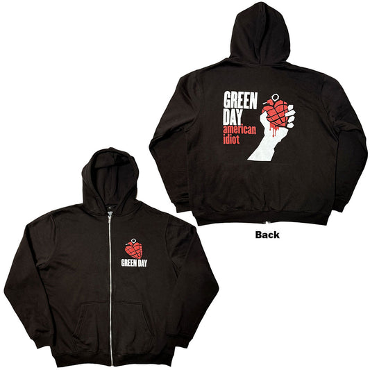 Green Day Zipped Hoodie: American Idiot