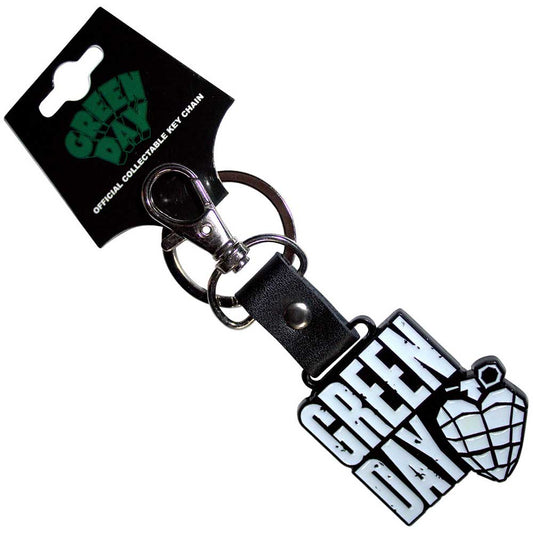 Green Day Keychain: Stacked Logo & Grenade