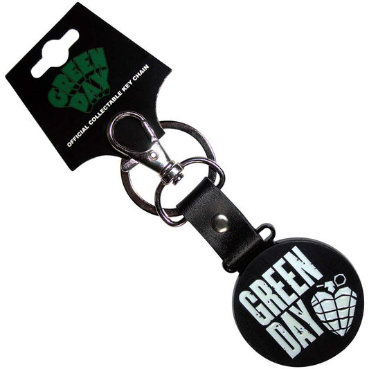 Green Day Keychain: Stacked Logo & Grenade Circle