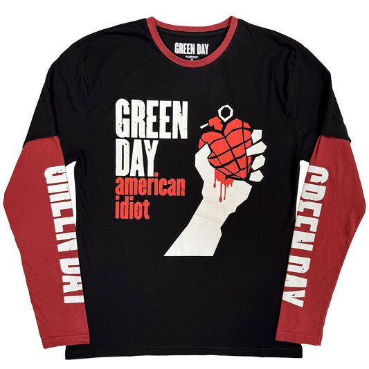 Green Day Layered Long Sleeve T-Shirt: American Idiot