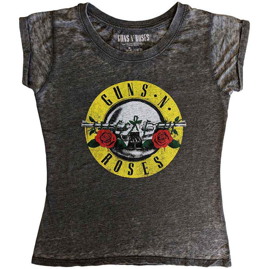 Guns N' Roses Ladies Burnout T-Shirt: Classic Logo