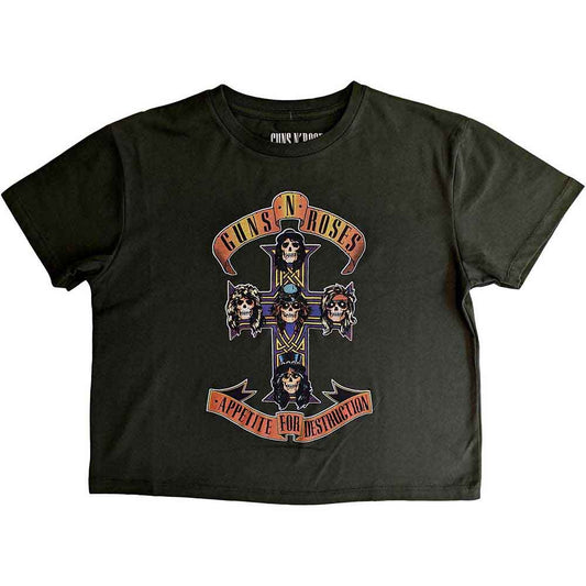 Guns N' Roses Ladies Crop Top: Appetite For Destruction