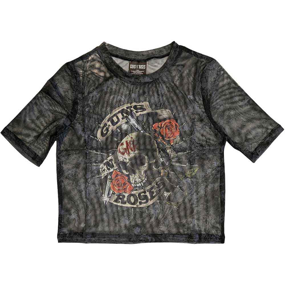 Guns N' Roses Ladies Mesh Crop Top: Firepower