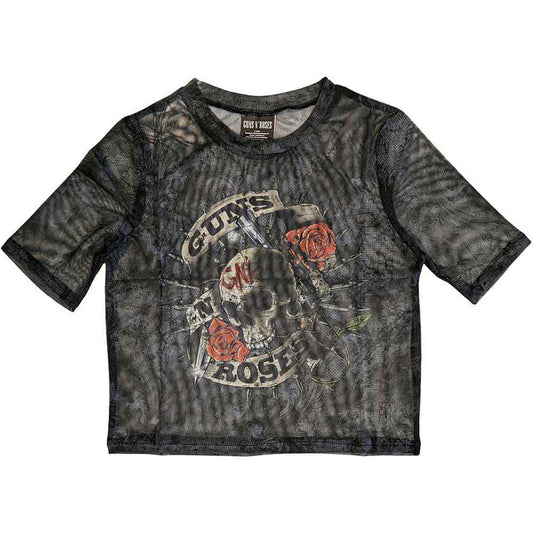 Guns N' Roses Ladies Mesh Crop Top: Firepower