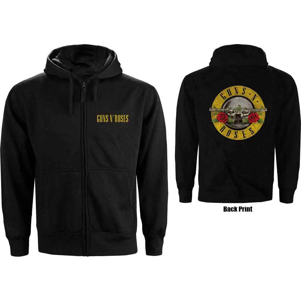 Guns N' Roses Zipped Hoodie: Classic Logo