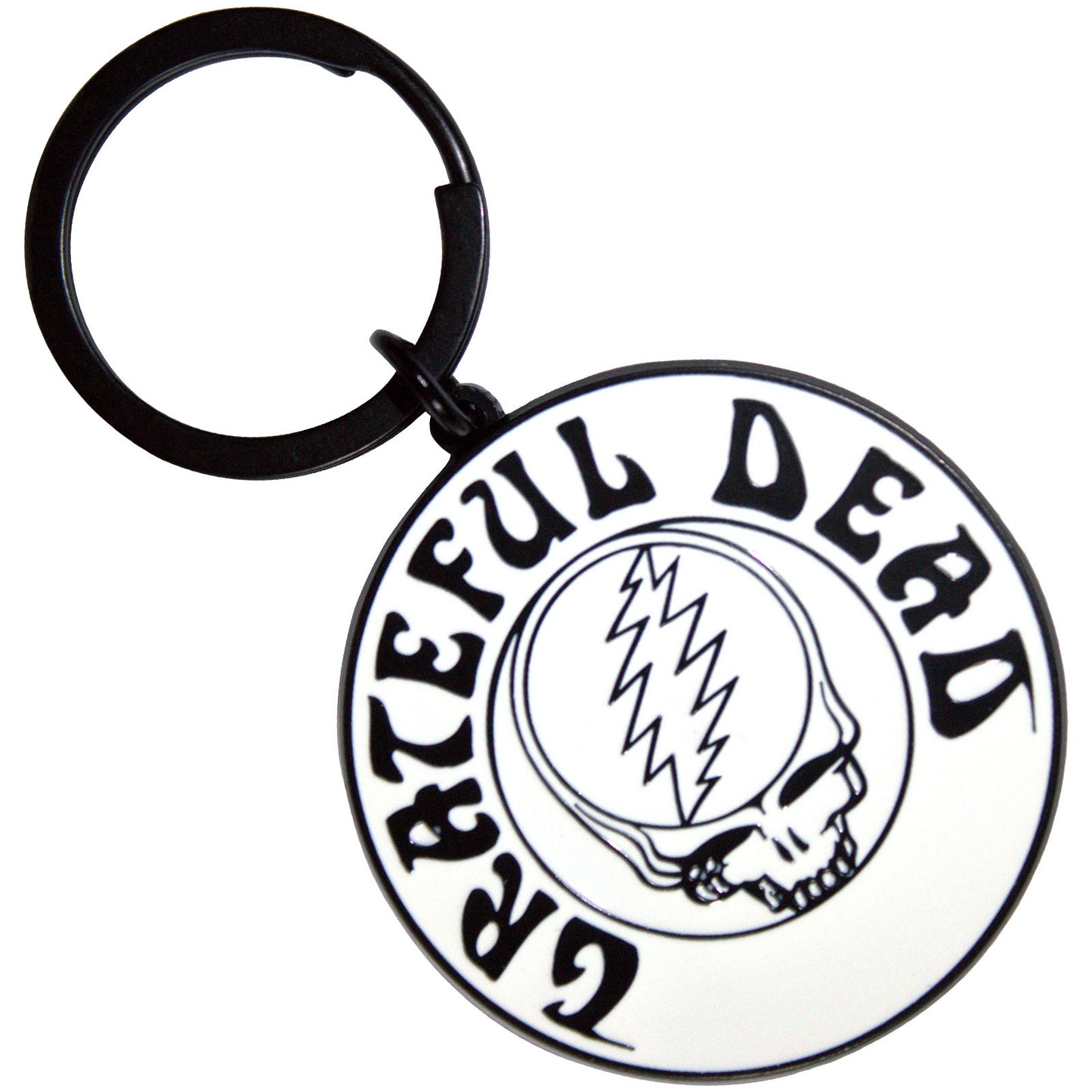 Grateful Dead Keychain: Steal Your Face Mono Black