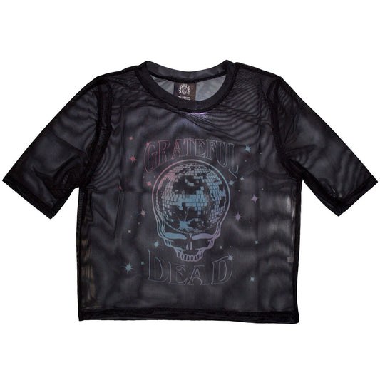 Grateful Dead Ladies Crop Top: Stealy Glitter Ball