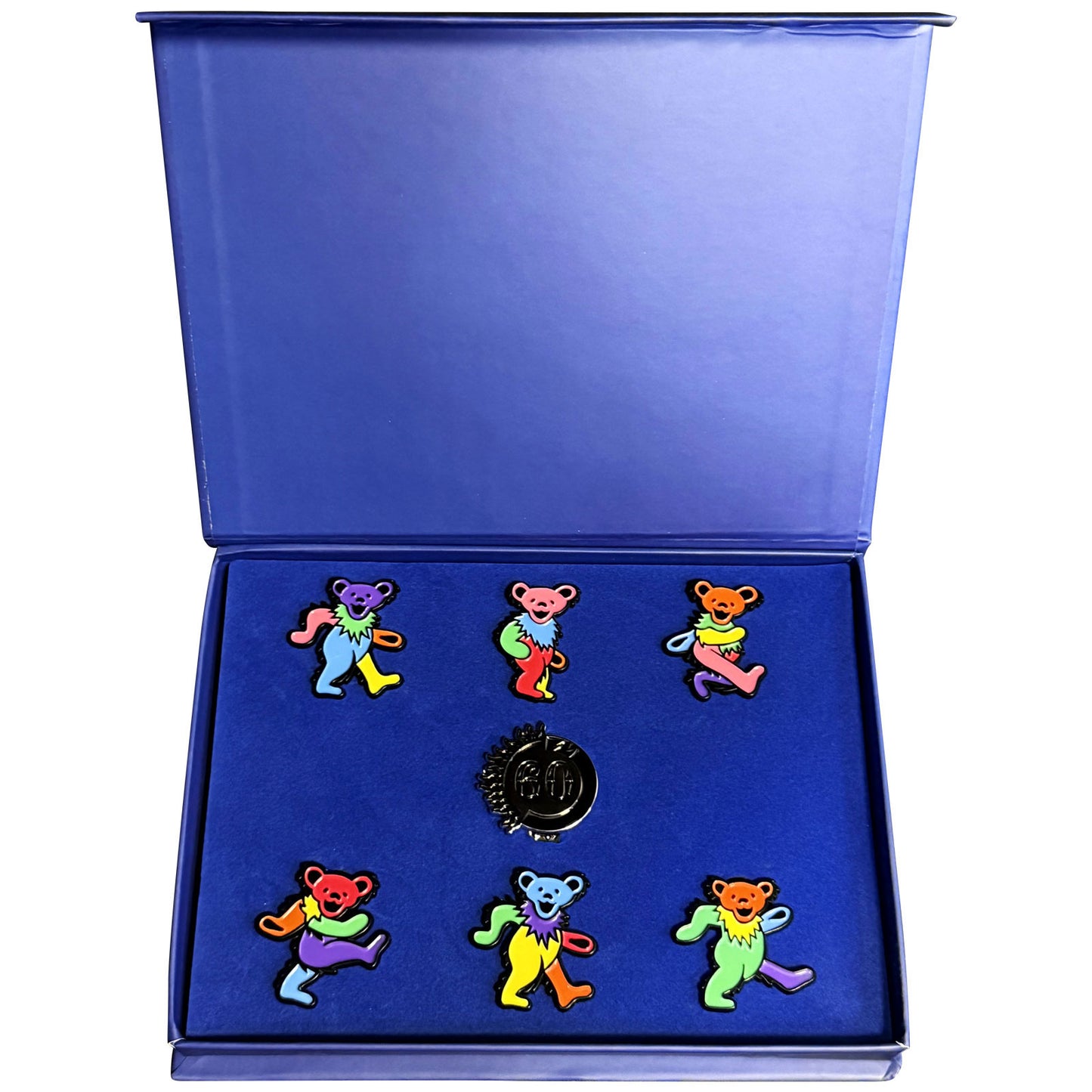 Grateful Dead Pin Badge Set: Multicoloured Dancing Bears
