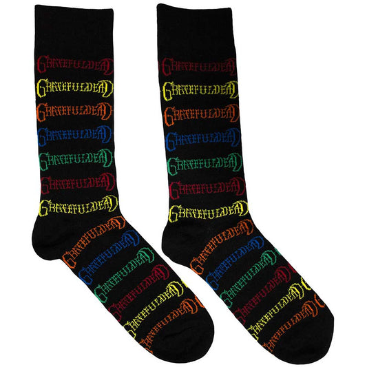 Grateful Dead Socks: Coloured Logos Pattern