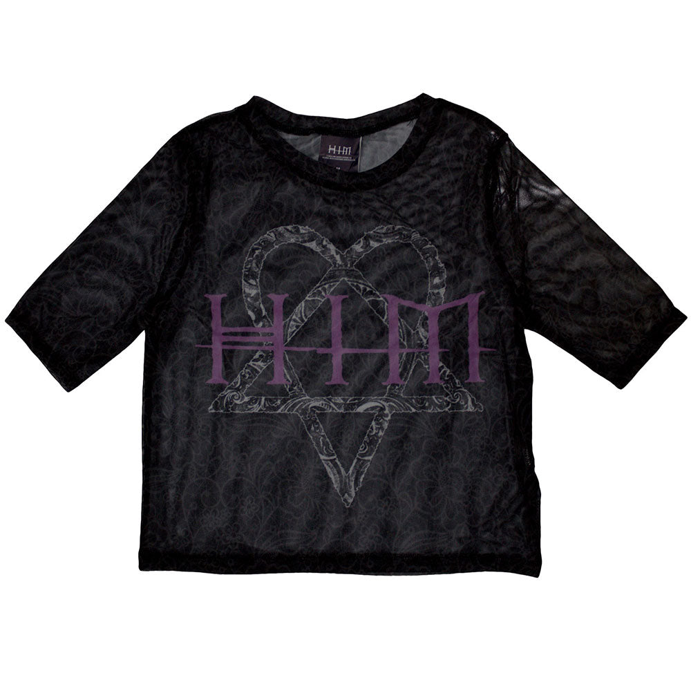 HIM Ladies Crop Top: Heartagram & Logo