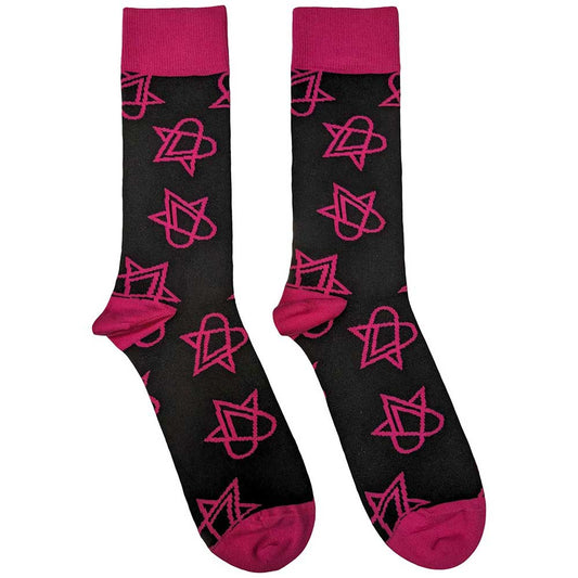 HIM Socks: Mini Pink Heartagrams