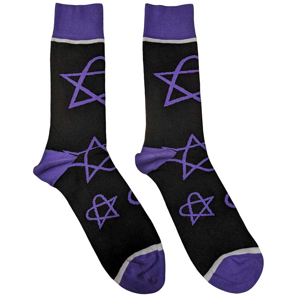 HIM Socks: Purple Heartagrams