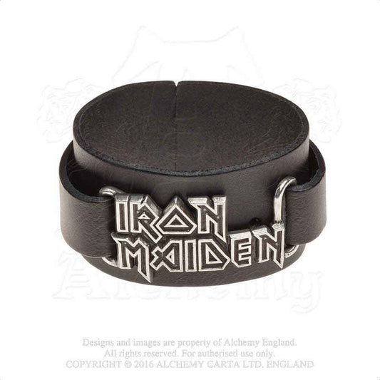 Iron Maiden Leather Wrist Strap: Logo 1