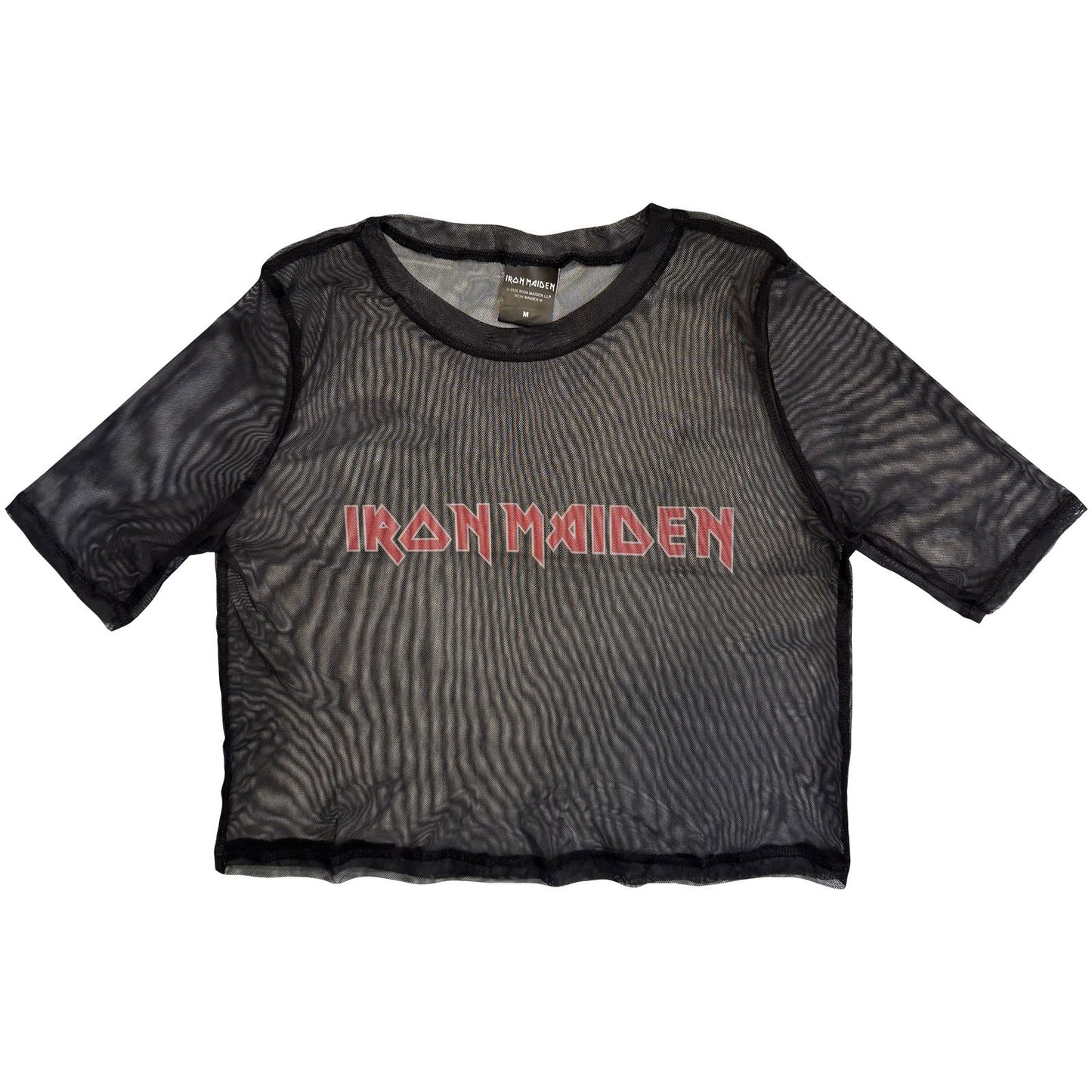 Iron Maiden Ladies Mesh Crop Top: Logo