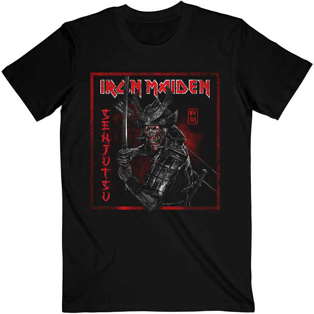 Iron Maiden T-Shirt: Senjutsu Cover Distressed Red