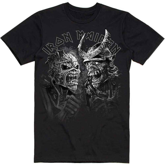 Iron Maiden T-Shirt: Senjutsu Large Grayscale Heads