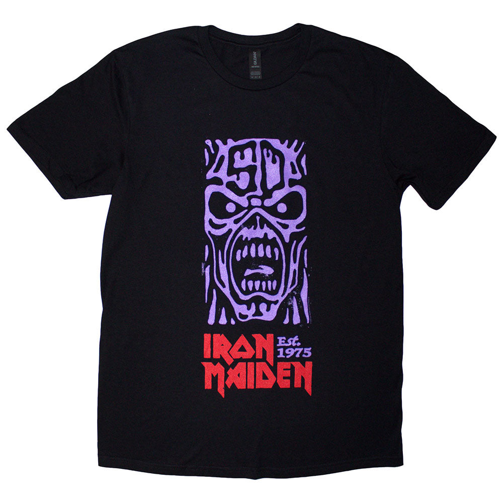 Iron Maiden T-Shirt: Est. 1975 Stamp Logo Purple