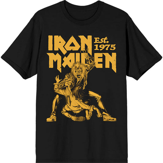 Iron Maiden T-Shirt: Est. 1975 Claw Yellow Graphic