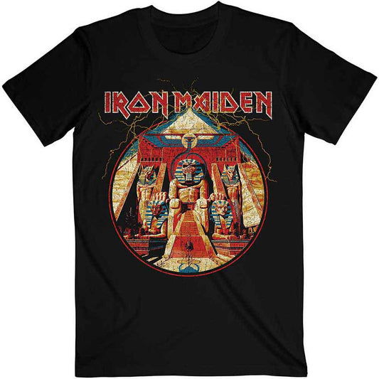 Iron Maiden T-Shirt: Powerslave Lightning Circle