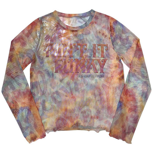 James Brown Ladies Long Sleeve Crop Top: Funky