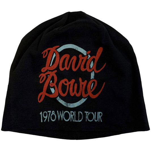 David Bowie Beanie Hat: World Tour Logo JD Print