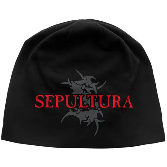 Sepultura Beanie Hat: Logo & Tribal S JD Print