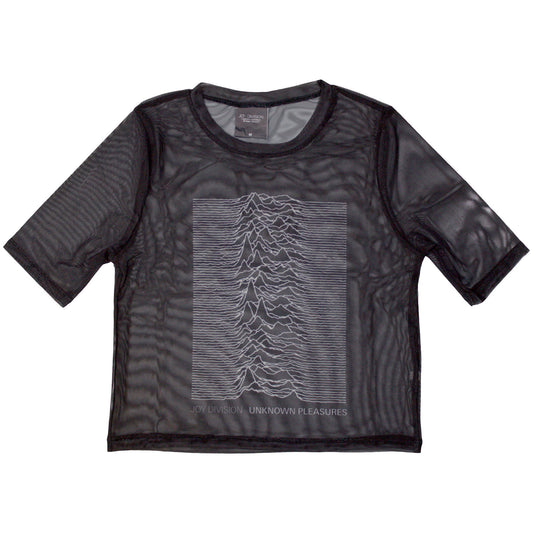 Joy Division Ladies Mesh Crop Top: Unknown Pleasures