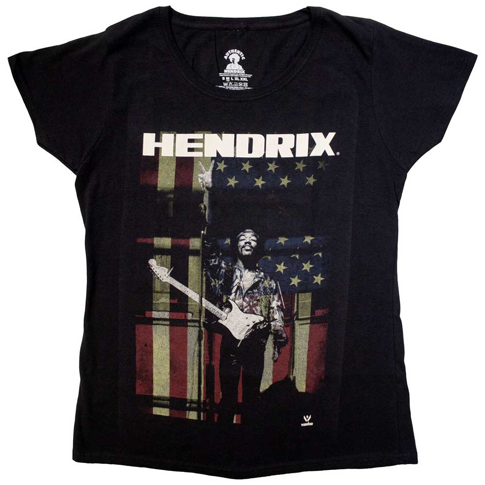 Jimi Hendrix Ladies T-Shirt: Peace Flag