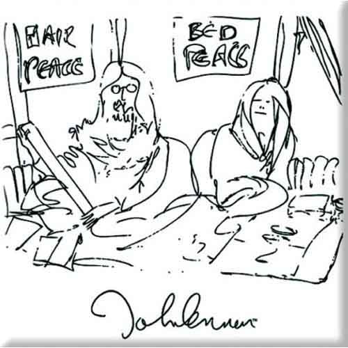 John Lennon Magnet: Bedism Black On White