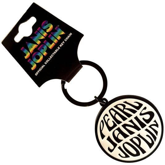 Janis Joplin Keychain: Pearl Emblem Mono