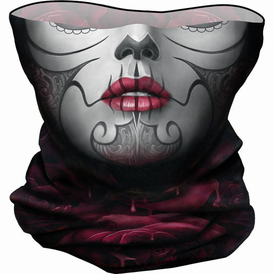 Spiral Multifunction Face Wrap: Blood Rose