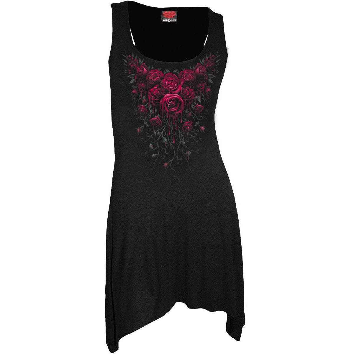 Spiral Ladies Goth Bottom Camisole Dress: Blood Rose