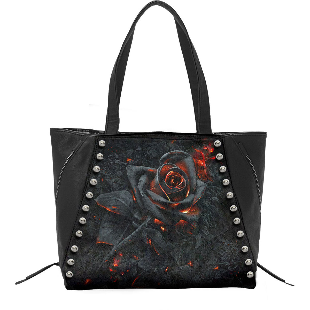 Spiral PU Leather Tote Bag: Burnt Rose