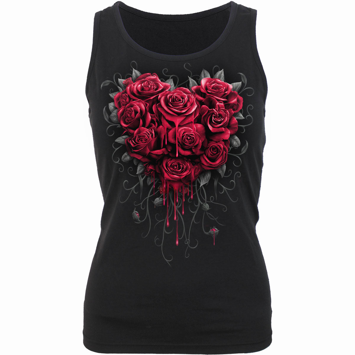 Spiral Ladies Razor Back Vest T-Shirt: Bleeding Heart