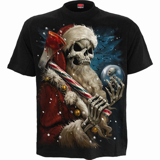 Spiral T-Shirt: Candy Cane Santa