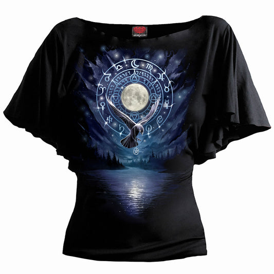 Spiral Ladies Latin Boatneck Top: Witchcraft