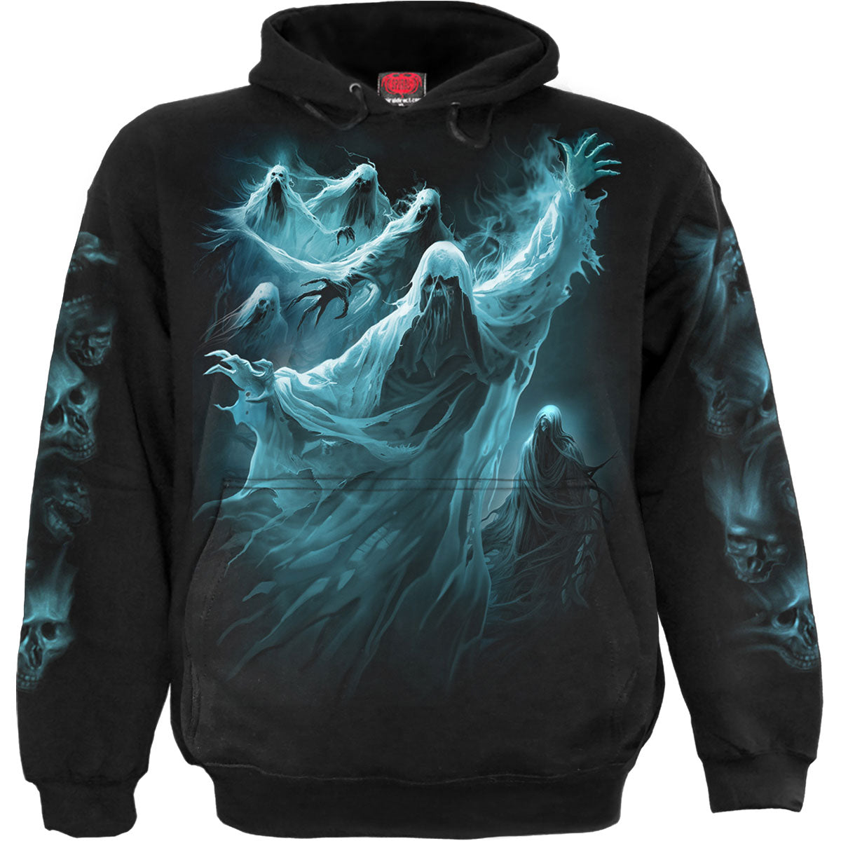 Spiral Pullover Hoodie: Ghost Skull