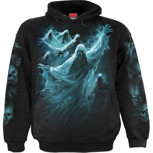 Spiral Pullover Hoodie: Ghost Skull