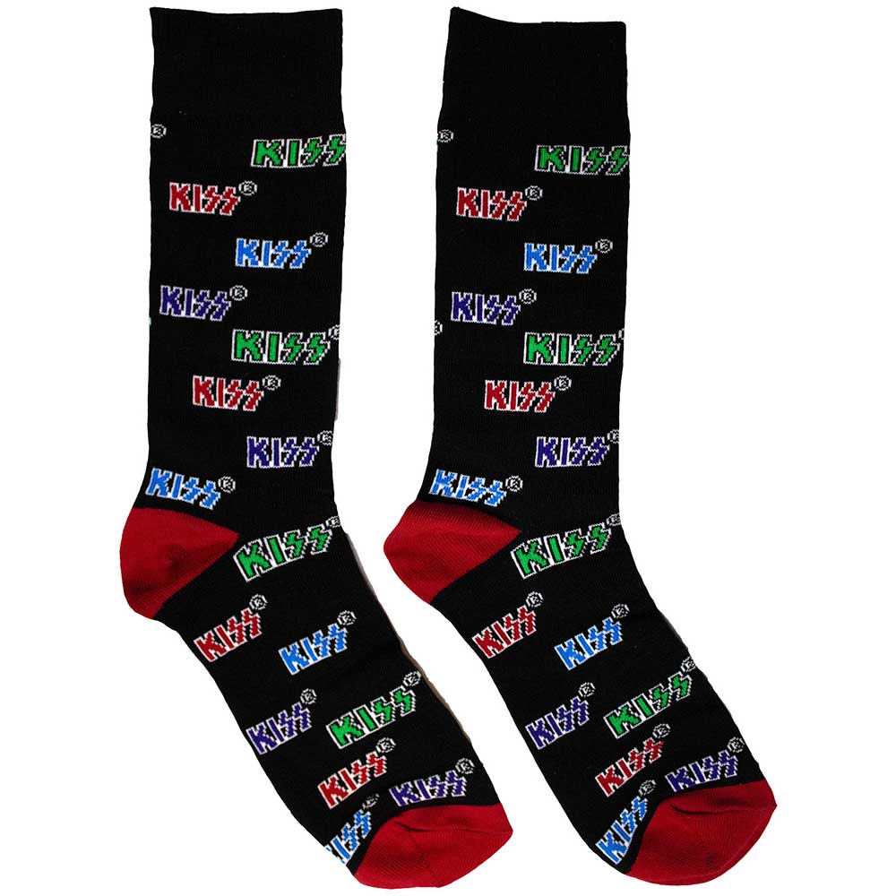 KISS Socks: Coloured Logos Pattern