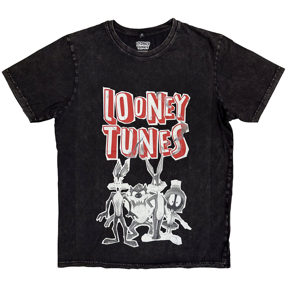 Looney Tunes Stone Wash T-Shirt: Characters Black & White